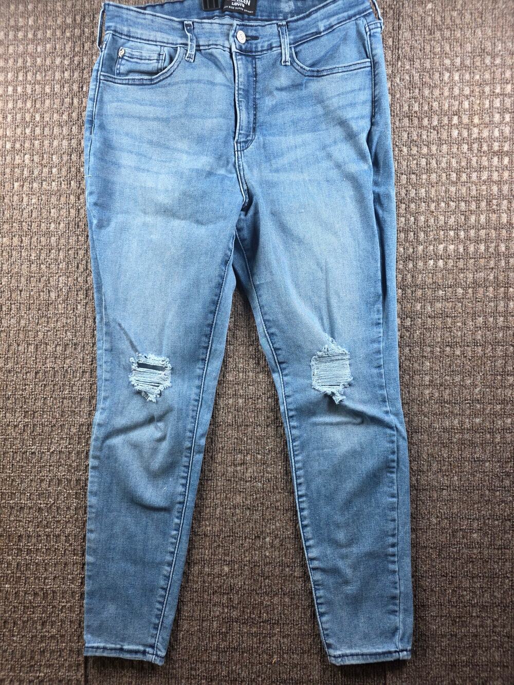 Levi's Denizen High Rise Super Skinny Blue Jeans Size 18